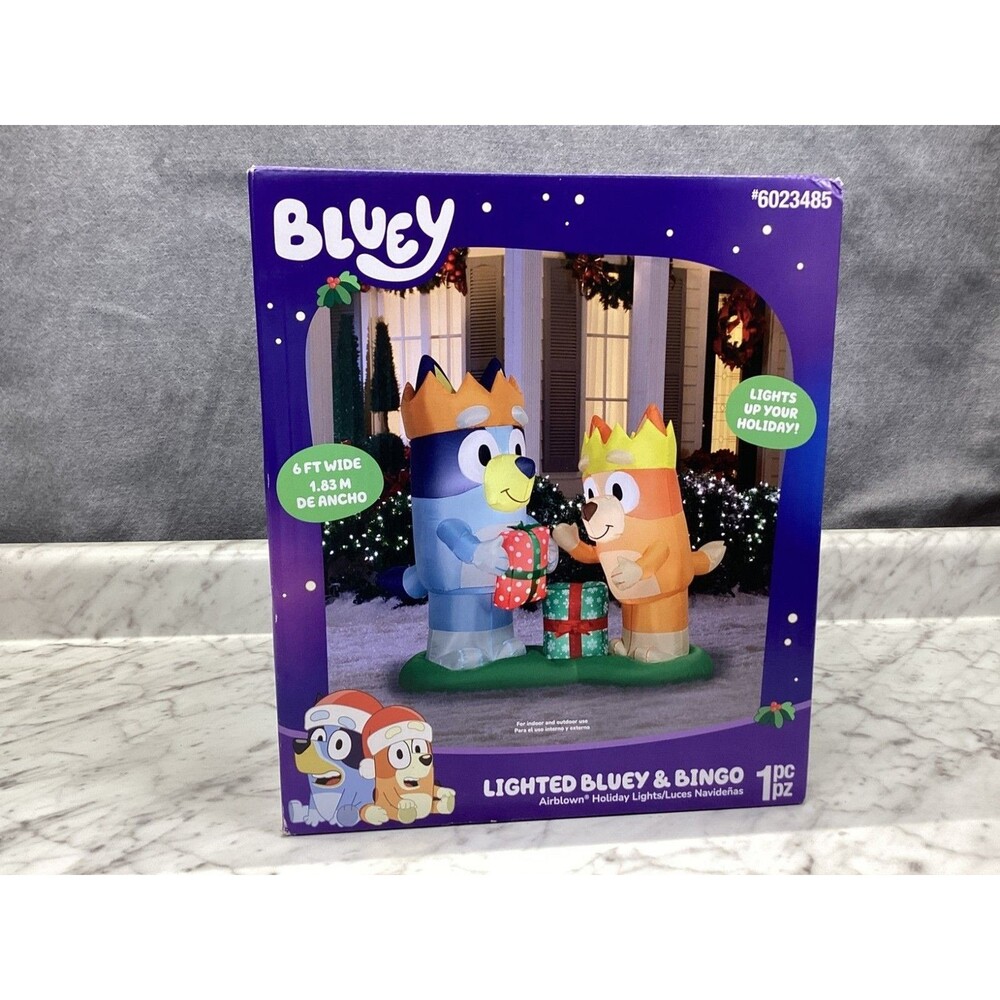 Bluey 5.6-ft Lighted Bluey and Bingo Duo Christmas Inflatable Gemmy